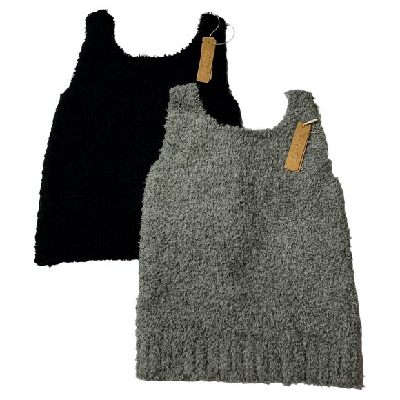 SKIMS Other - SKIMS Cozy Knit Tank Top Lot of 2 Smoke Onyx Girls 6/7